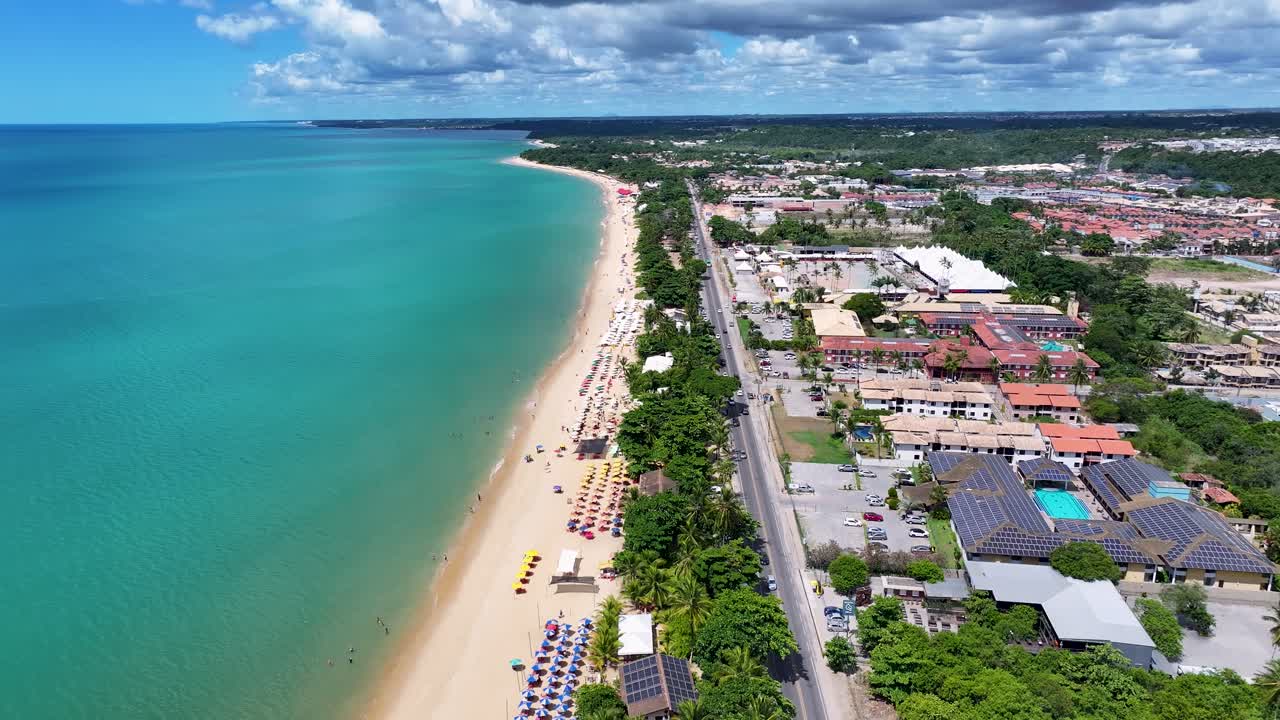 Horizonte de Porto Seguro en Porto Seguro, Bahía, Brasil. Paisaje de playa. Hermosa costa. Destino turístico. Horizonte del noreste de Brasil