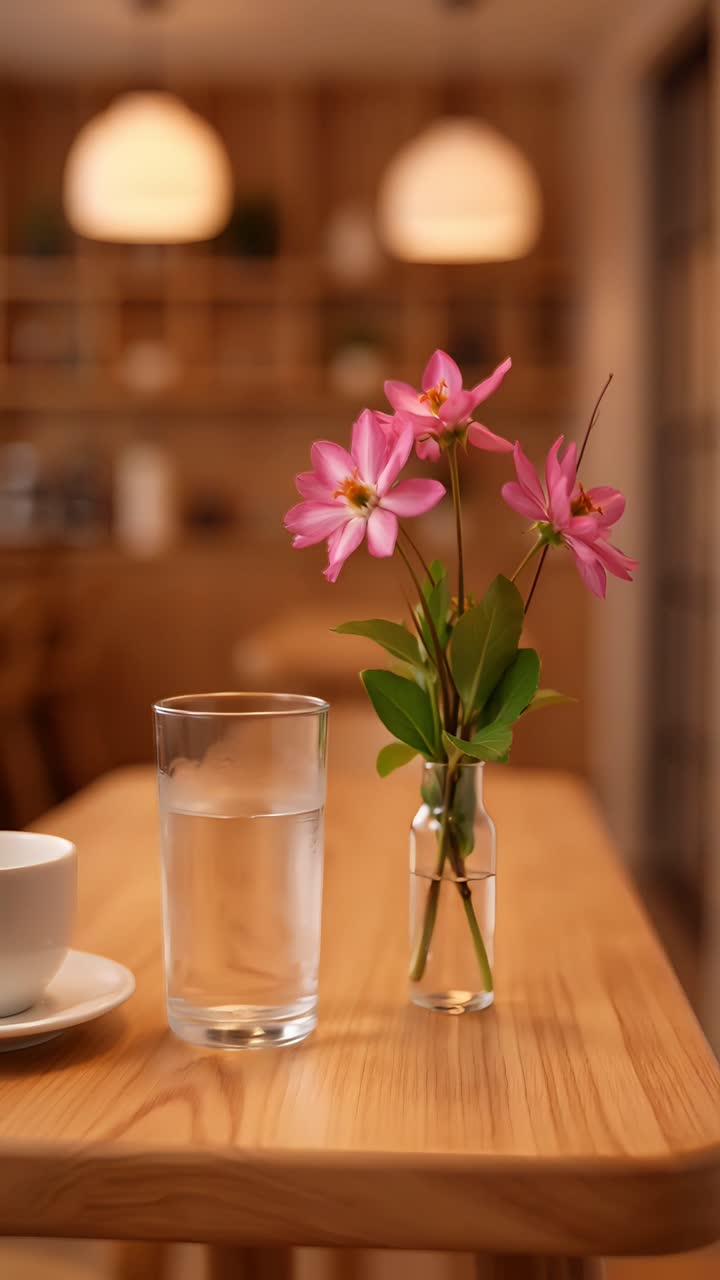 Interno di caffè estetico con atmosfera accogliente 4K