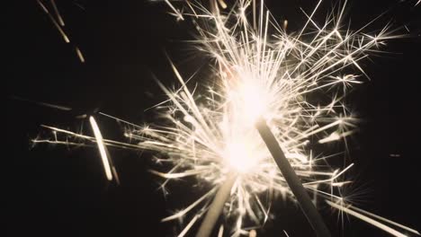 close-up of a sparkler on black background