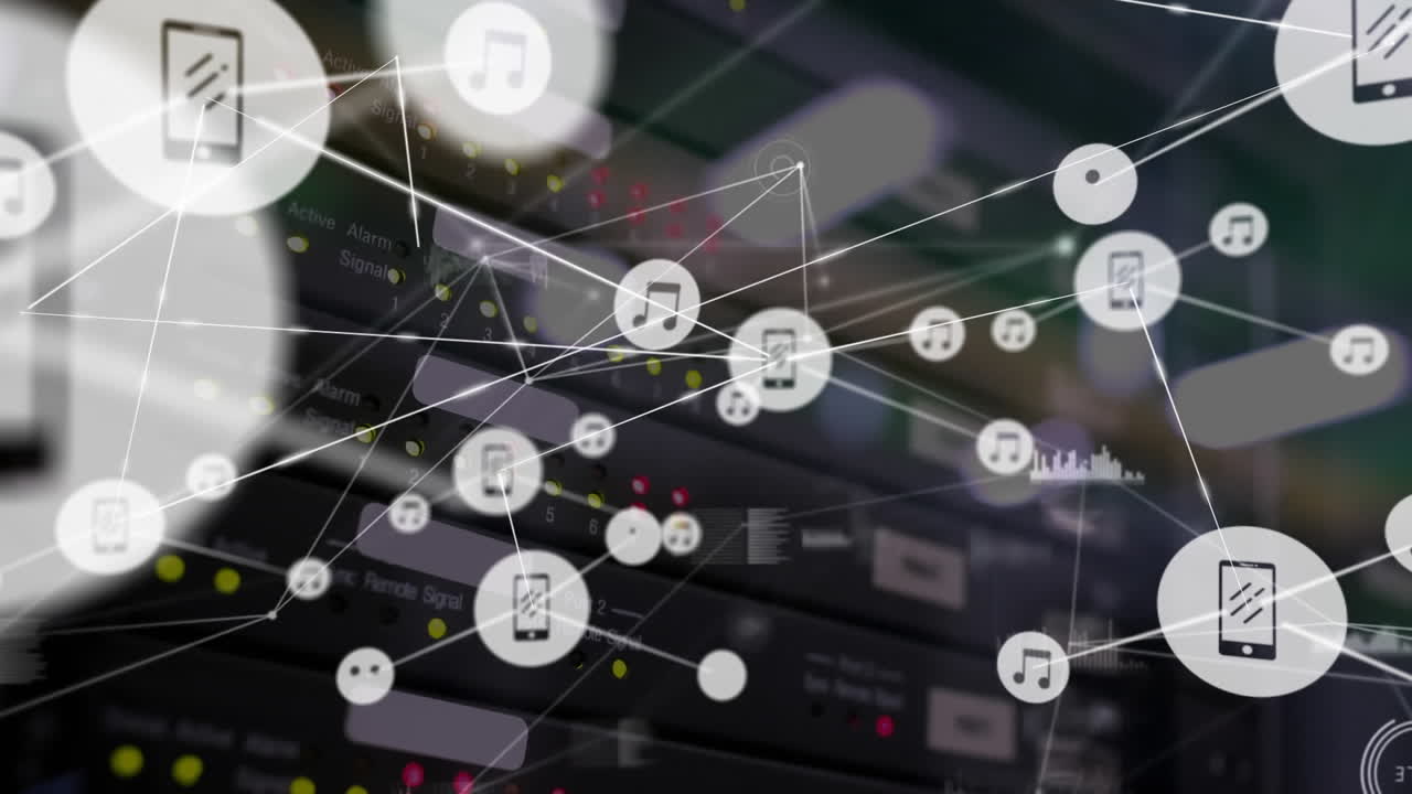 서버를 통한 연결 네트워크의 애니메이션