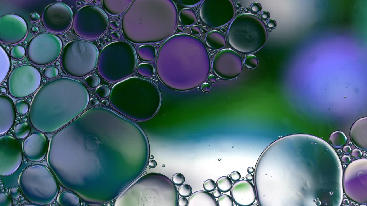 abstract colorido alimentos gotas de aceite burbujas y esferas que fluyen