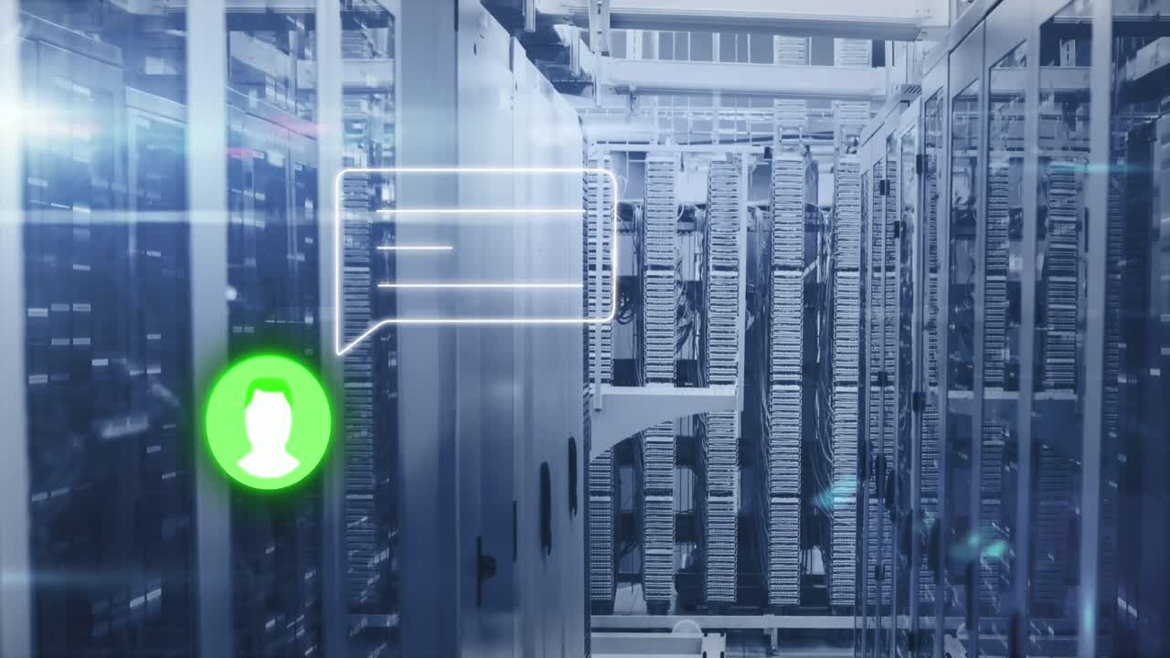 Animation of data processing over computer servers