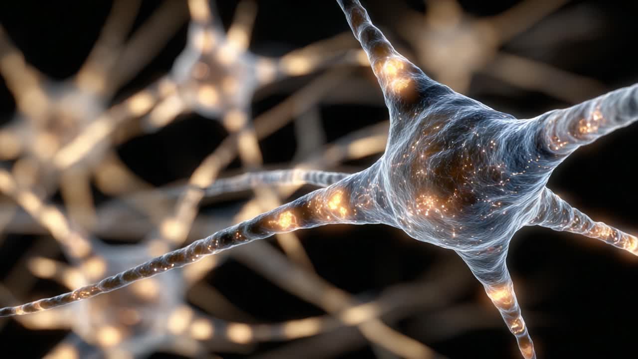 Intricate Network of Neurons Illuminated: A Stunning Close-Up of Neuronal Structures Showcasing Complex Connections and Biological Activity in the Nervous System