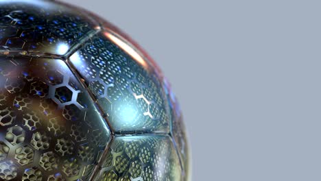 football background, rotating abstract glass soccer ball