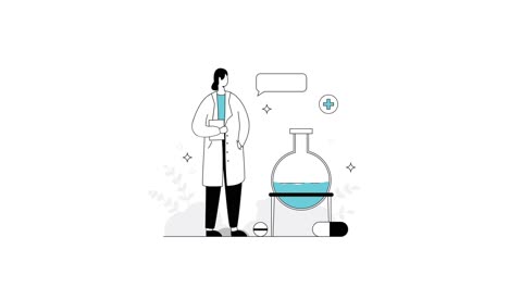 Pharmacist-experiment-whiteboard-2d-flat-animation-4k