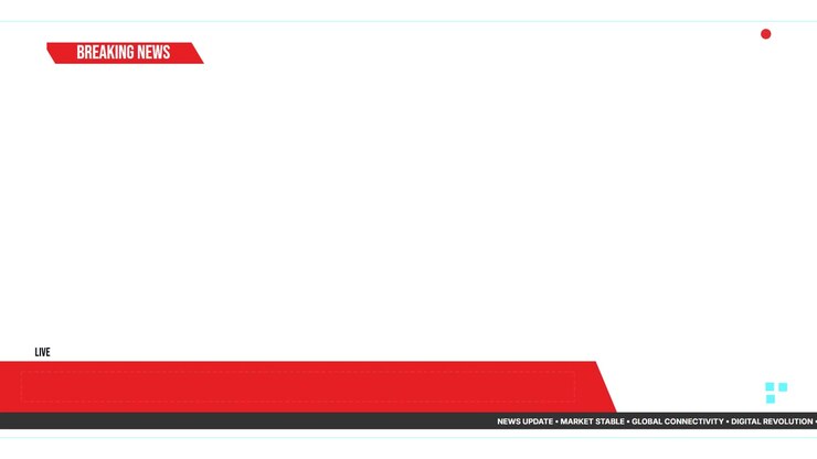 Breaking News Broadcast Graphic Overlay with Scrolling Ticker