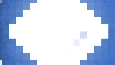 geometric blue and white checkerboard pattern with centered square