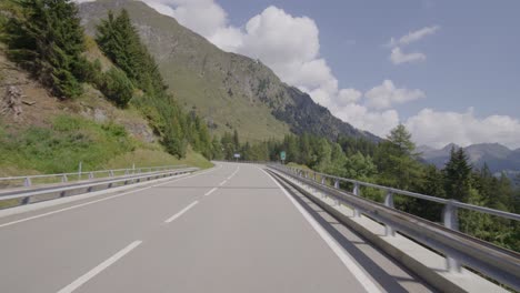 driving a car on the gotthard pass from south to north switzerland