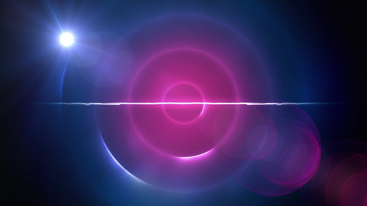 파란색 바탕에 분홍색 나선형 빛의 흔적에 대한 빛의 점과 빛의 흔적