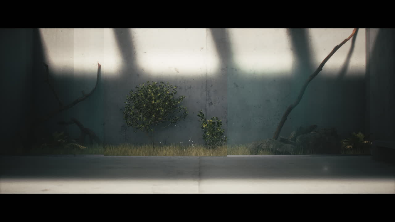 Minimalist Concrete Interior with Plants