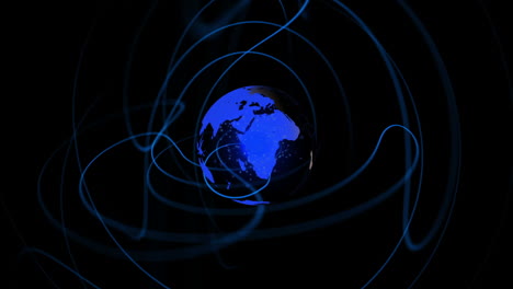 Blue-earth-spinning-with-lines-emulating-from-it