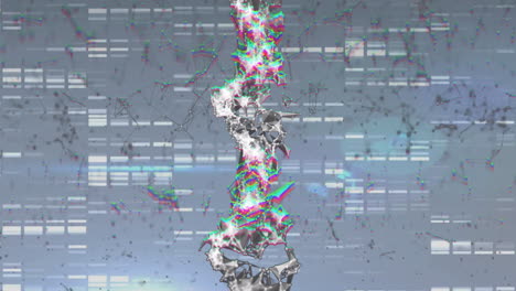 Verarbeitung-Wissenschaftlicher-Daten,-DNA-Strang-Und-Binäre-Kodierungsanimation