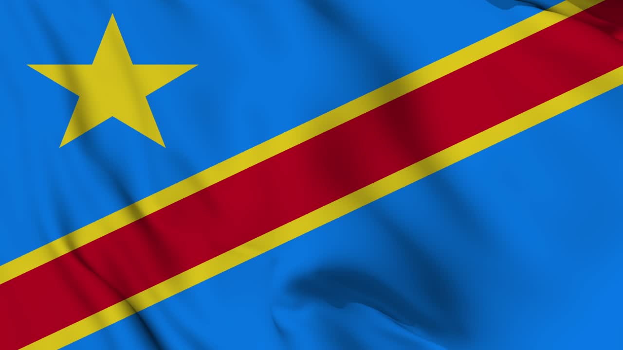 bandera de la república democrática del congo animación sin costuras agitando