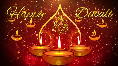 4k diwali deepavali or dipavali the festival of lights india with gold diya loop background