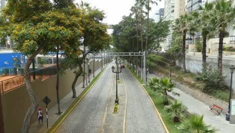 a cobbled street called "bajada balta" located in lima, peru in the miraflores district