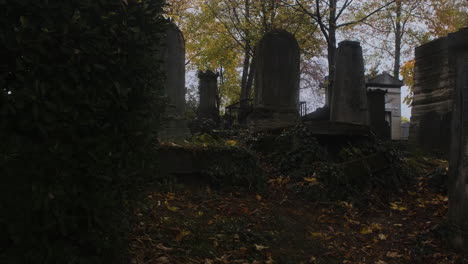 old  graveyard during a rainy day