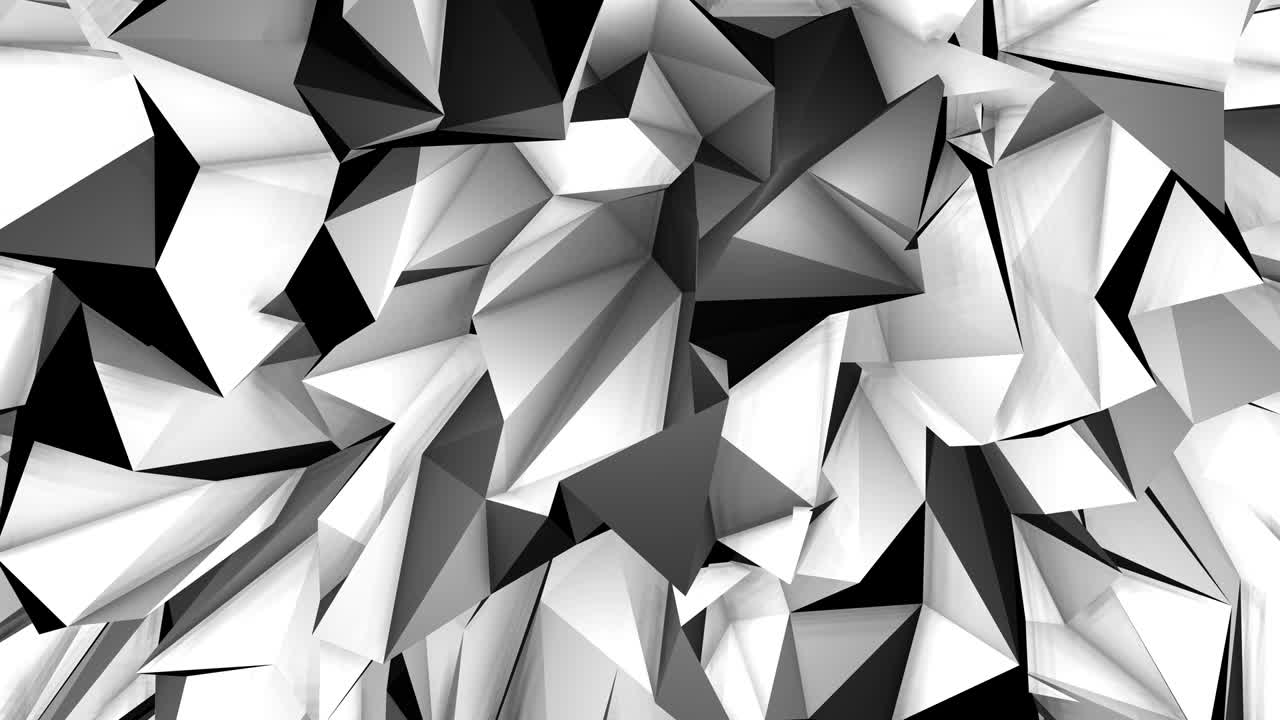 Looped White Low Poly Triangular Background