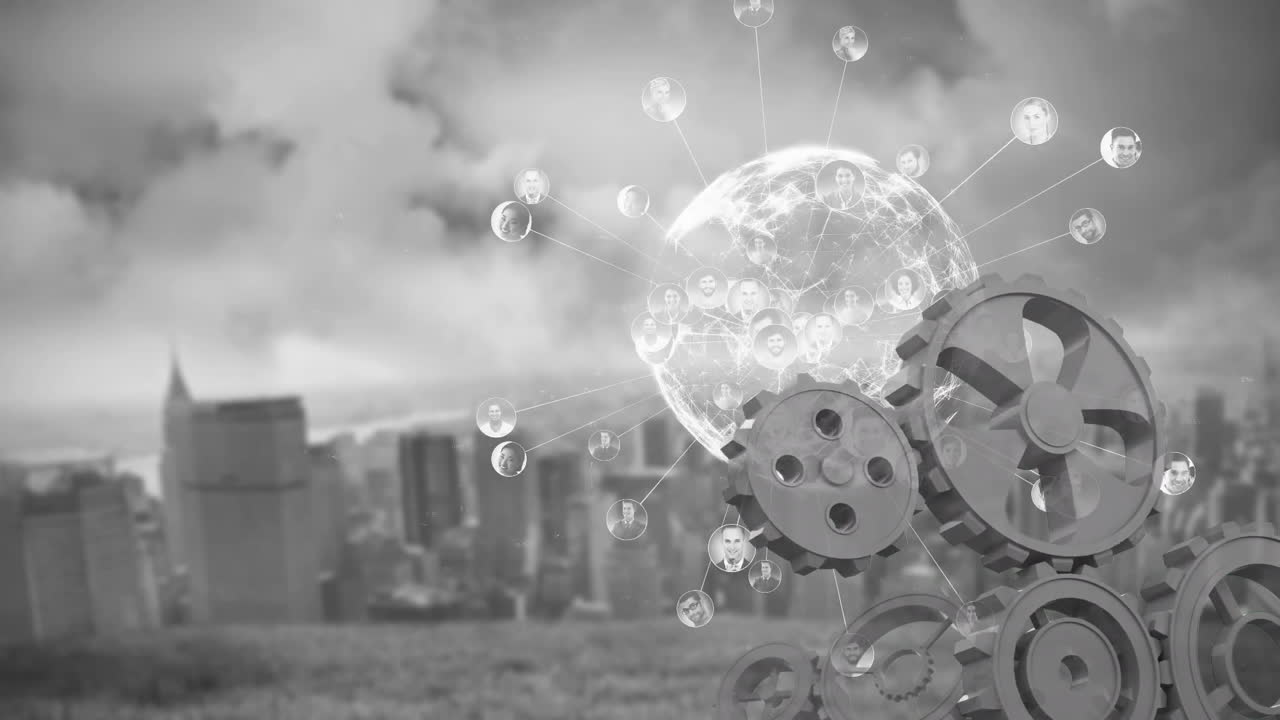 회전하는  ⁇ 과 함께 데이터 및 연결 네트워크와 함께 회전하는 지구