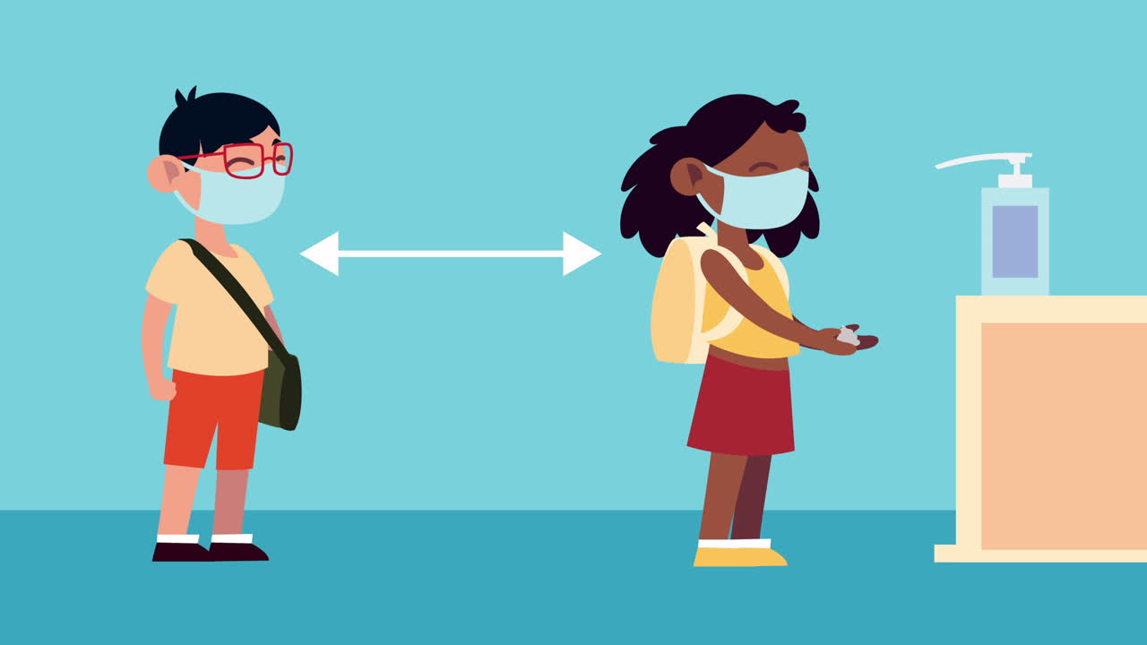 Children Social Distancing and Hand Sanitizing