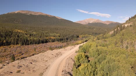 La-Pequeña-Montaña-Calva-Y-El-Monte-Silverheels-En-La-Distancia-Mientras-Las-Cámaras-Se-Elevan-Sobre-Un-Camino-De-Grava