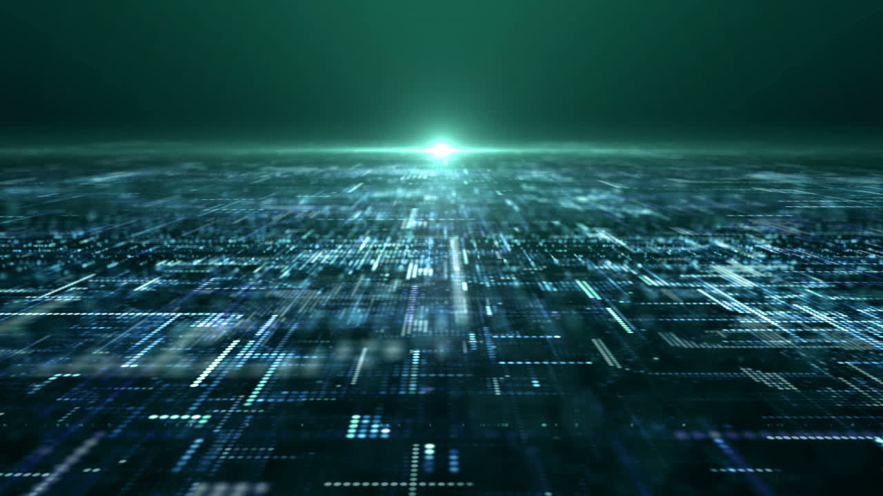 matrice digitale futuristica particelle griglia realtà virtuale astratto cyber spazio ambiente sfondo