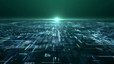 fondo de entorno de espacio cibernético abstracto de realidad virtual de cuadrícula de partículas de matriz digital futurista