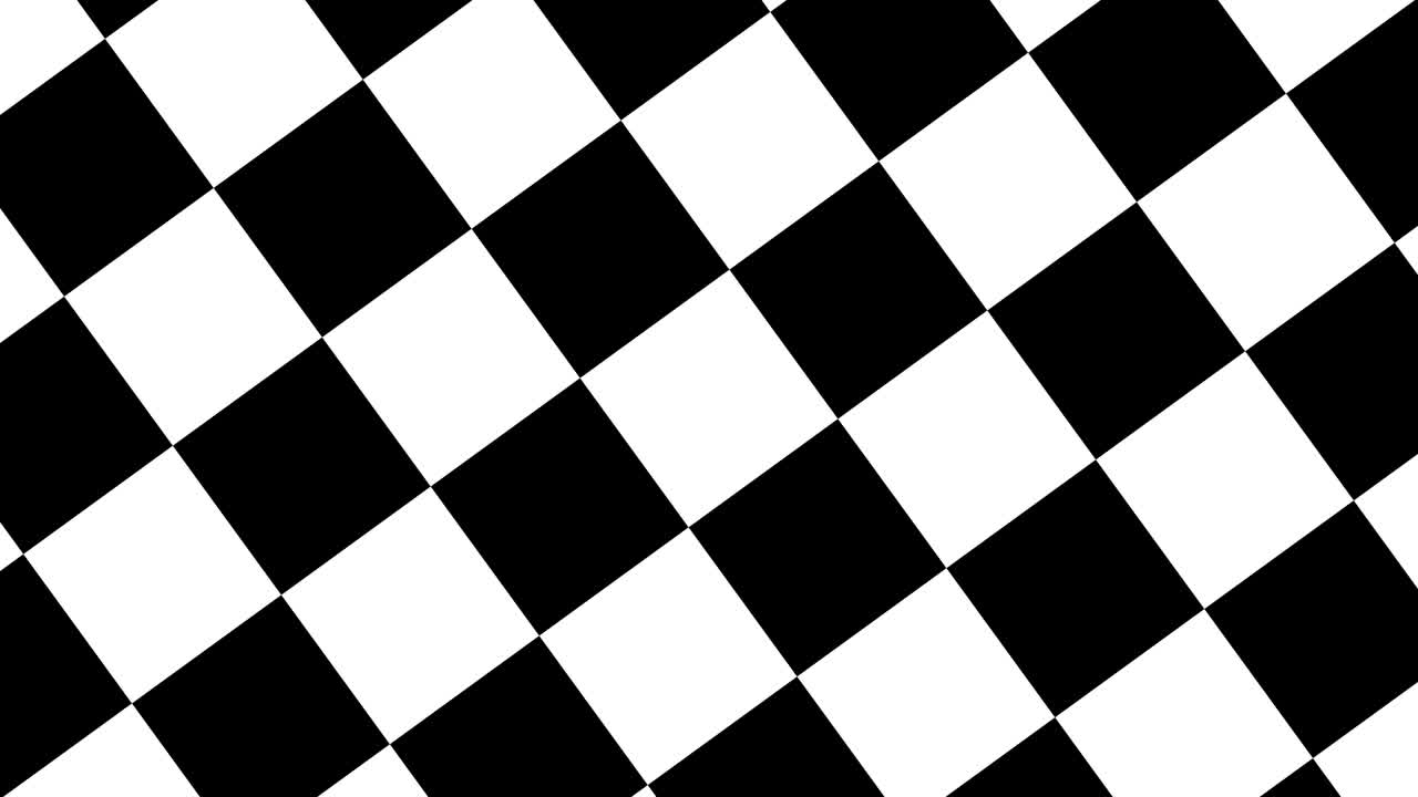 シンプルな幾何学的なモーショングラフィック背景 黒と白のチェッカーパターン 基本的な形状のシームレスアニメーション
