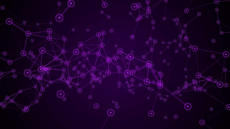 Abstract Purple Digital Network Connection Background