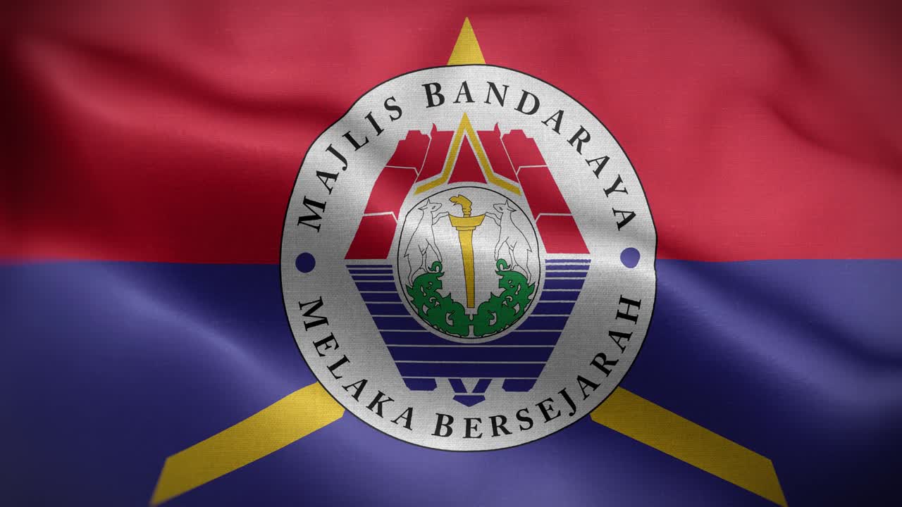 Melaka City Malaysia Flag Loop Background 4K