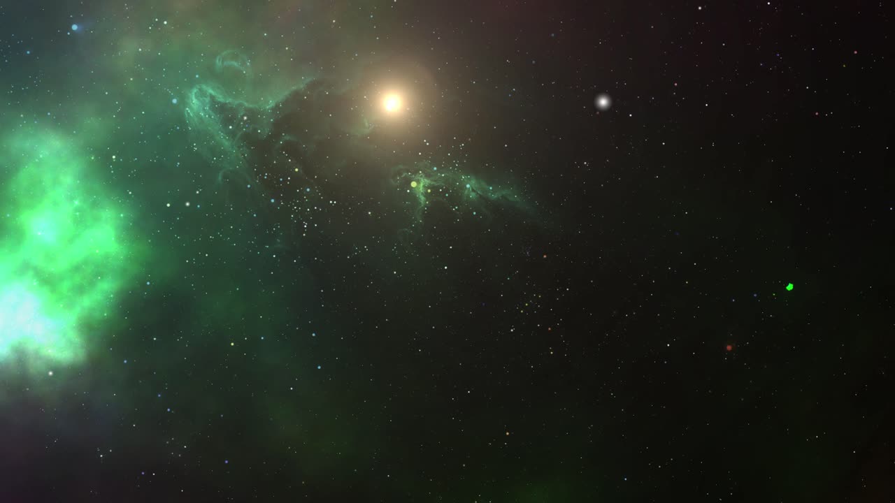 la belleza de la nebulosa verde en el universo es ilimitada