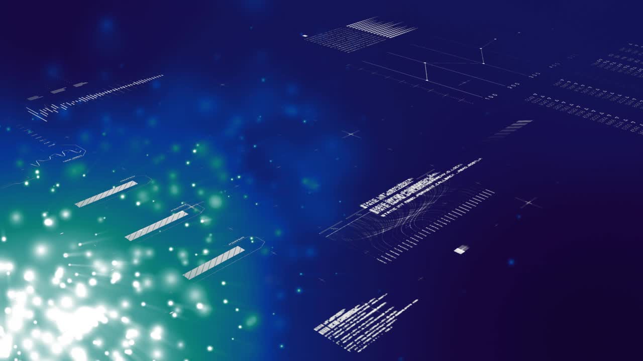 Camera zooming metal padlock rotating keyhole shining code scrolling glow pulsing showing security