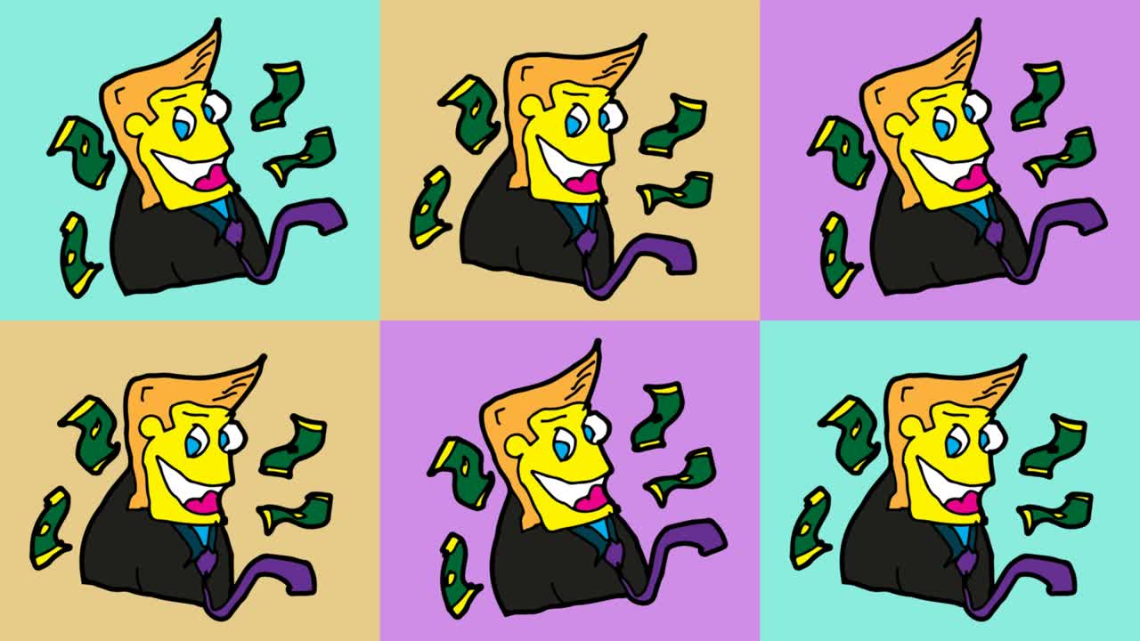 어린이들이 팝 아트를 그리고 있습니다. 부유한 사람들의 주제로 매이지 않는 배경입니다.