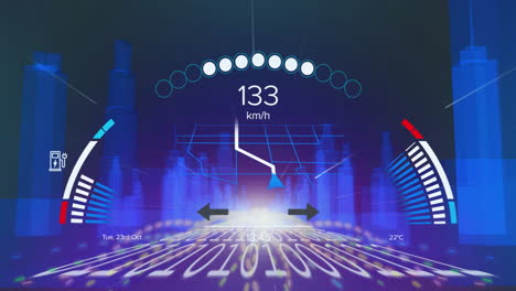 Animation-of-speedometer-and-data-processing-over-binary-coding