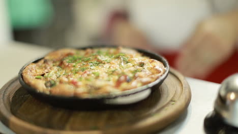 italian pizza with ingredients. fresh baked pizza with mushrooms and peppers