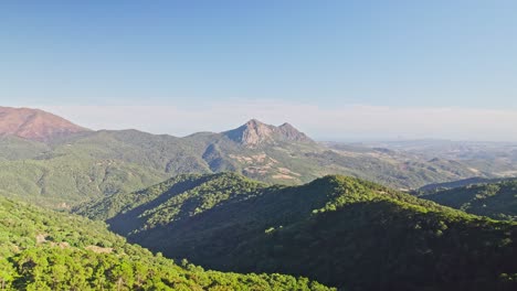 drone flying forward on the south of spain, near the border of gibraltar