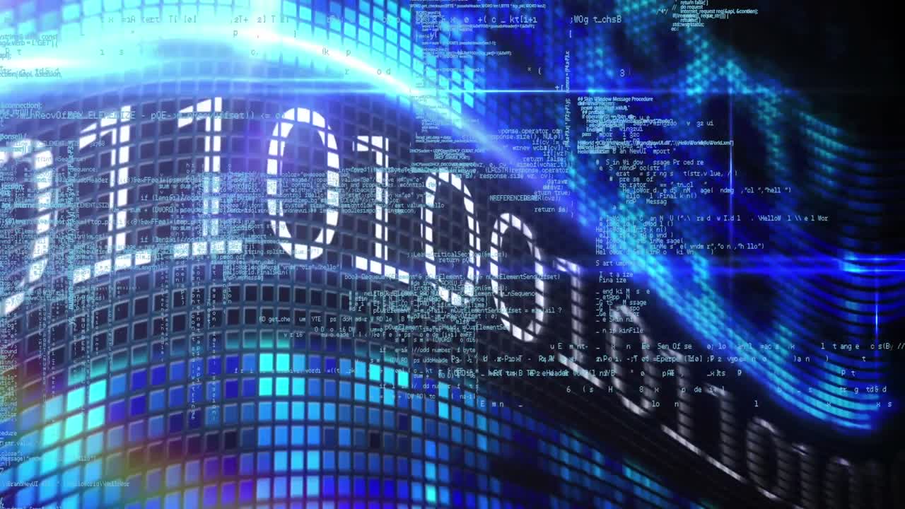 Animation of binary coding and data processing