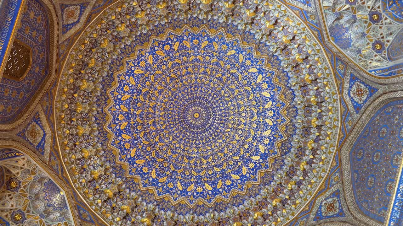 Discover Tilla-Kari Mosque's Interior at Registan Square, Samarkand, Uzbekistan