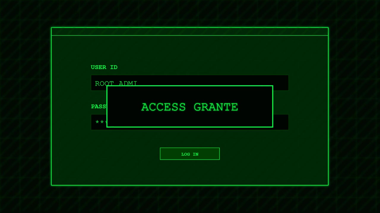 Digital Login Interface Showing Access Granted Message