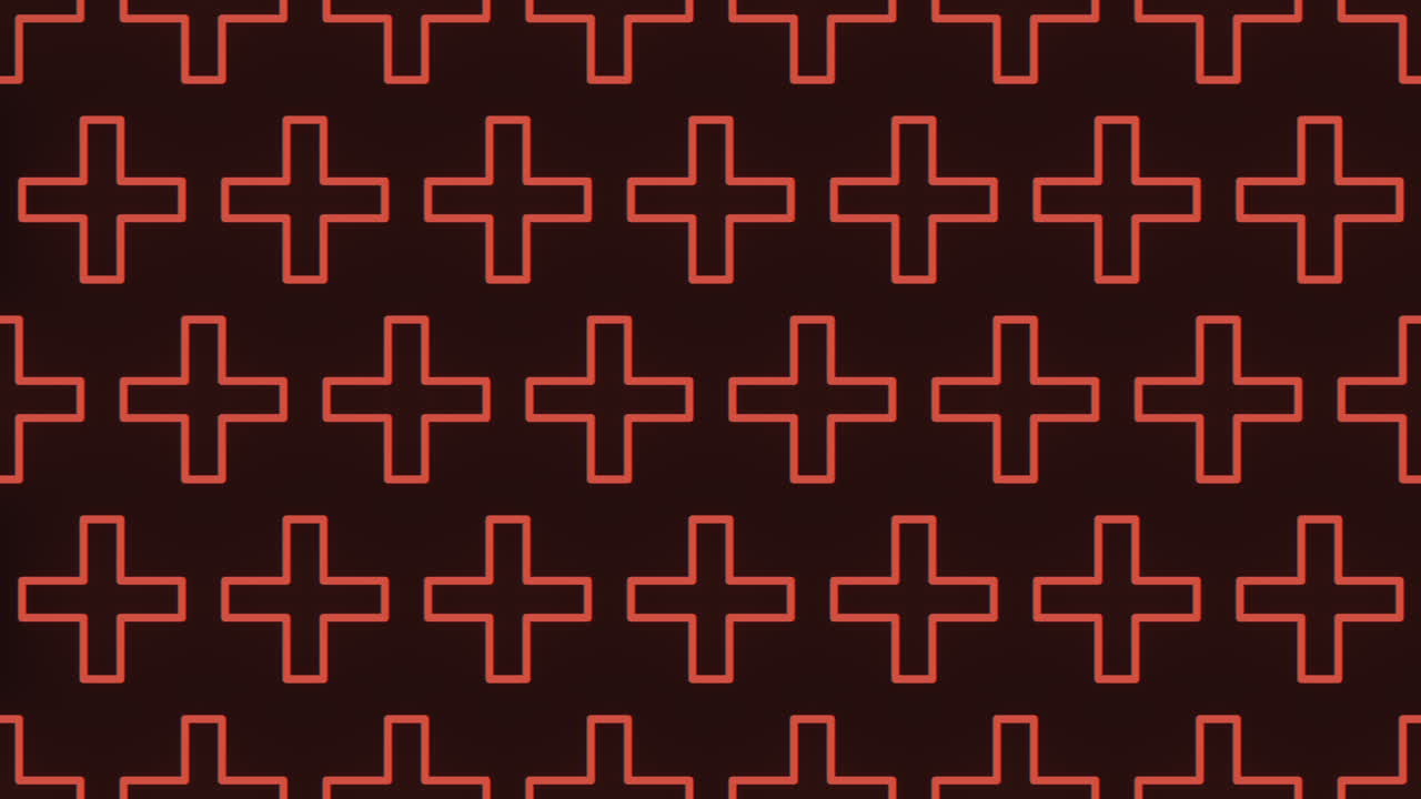 patrón de cruz roja en negrita sobre fondo negro textura visual llamativa