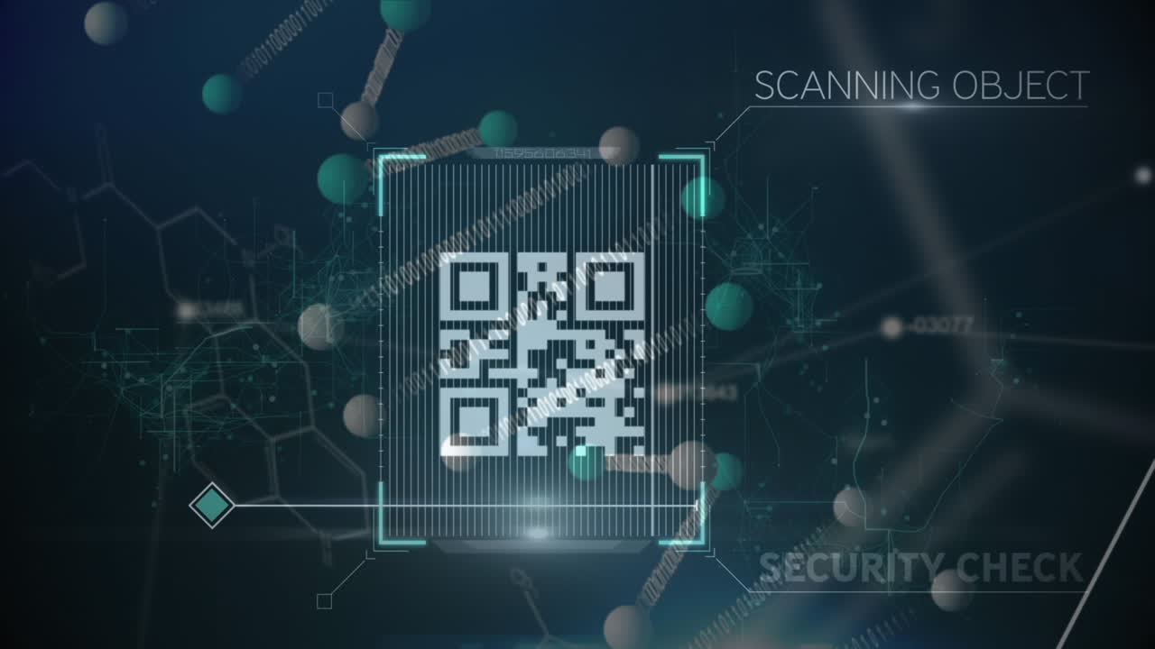 Animation of qr code over data processing