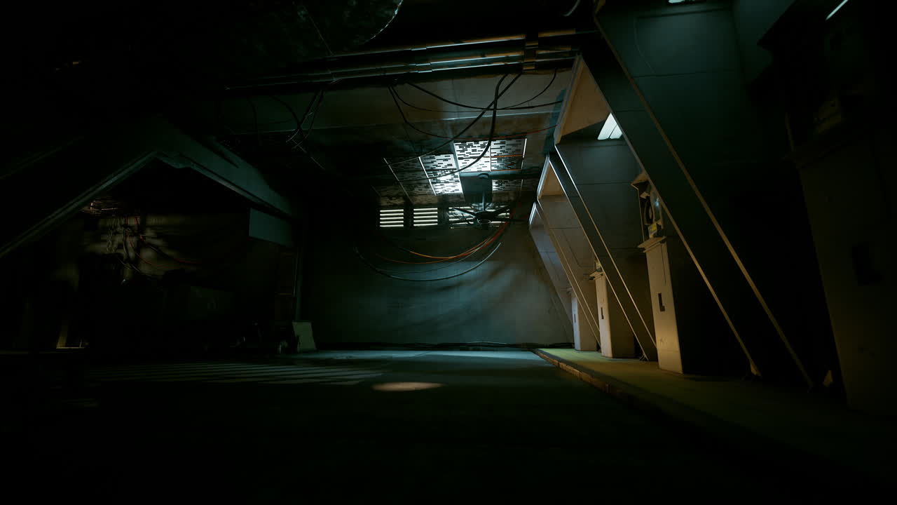 어고 우울한 지하 복도