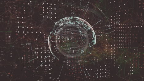 animation of network of connections over globe on black background