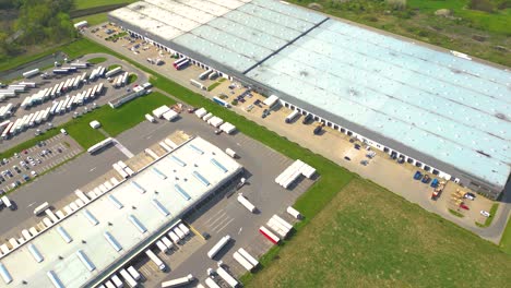 Aerial view of goods warehouse