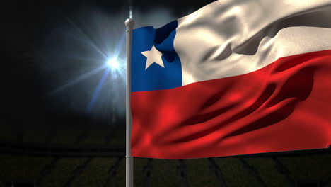 Chile-national-flag-waving-on-flagpole