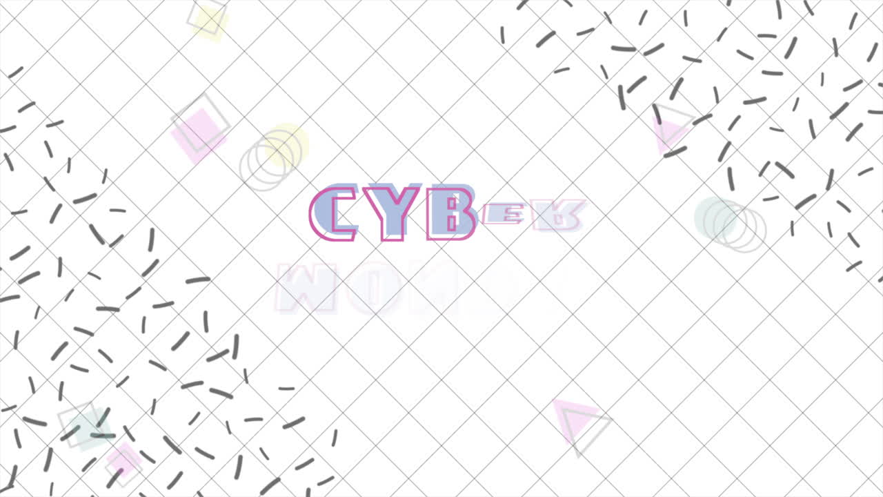 작은 모양의 멤피스 패턴의 사이버 월요일