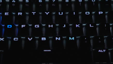 backlit illuminated keyboard in white with the wasd keys in blue contrast for a perfect gaming experience with a breathing pattern