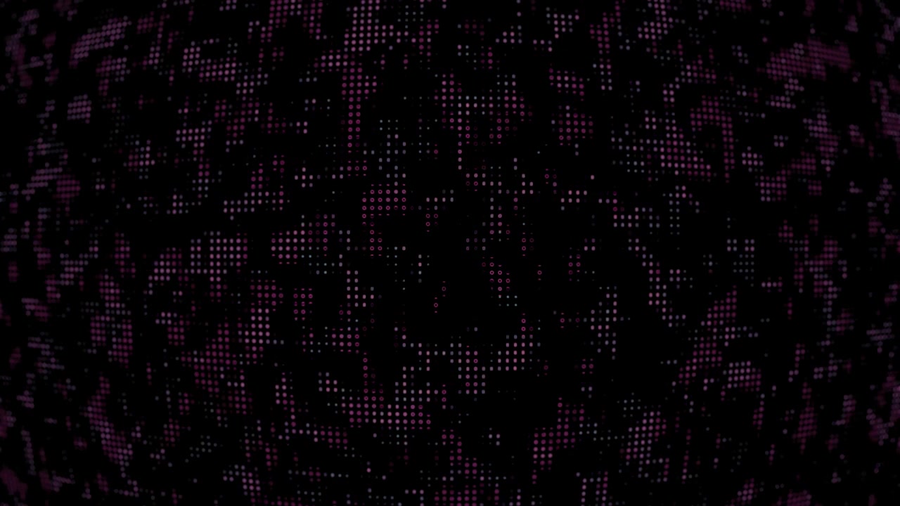 Dynamic Pixelated Grid Pattern with Flowing Pink Elements