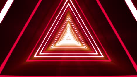 abstract glowing neon triangle tunnel