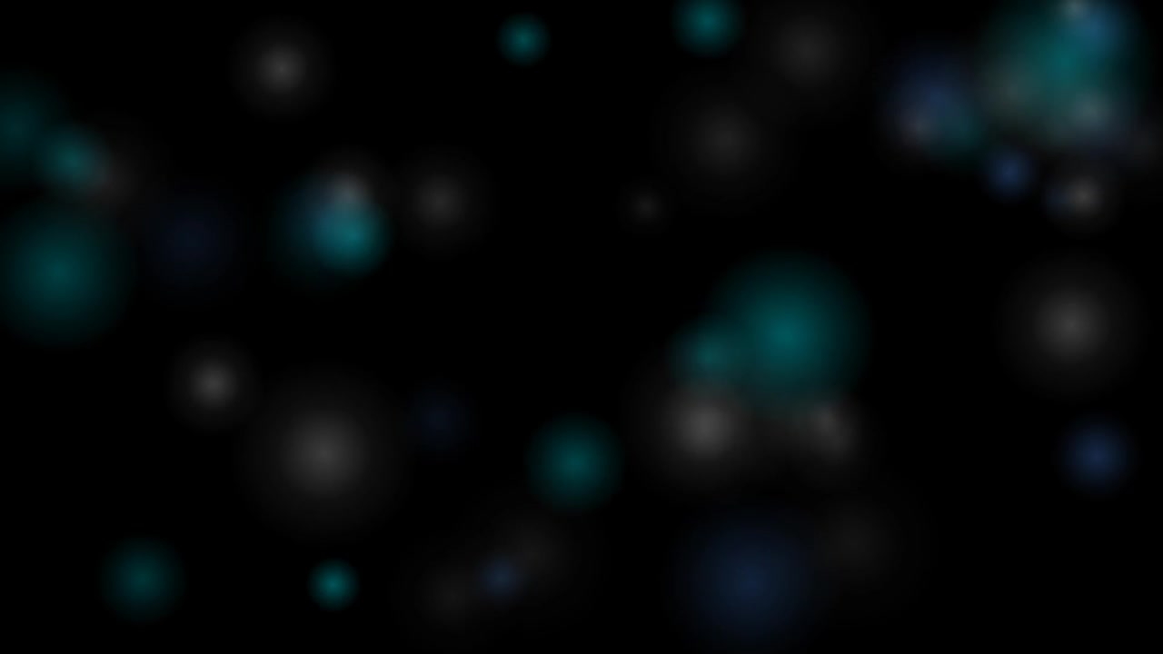 Abstract Background with Floating Teal and White Bokeh Lights
