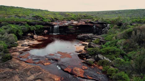 Curracurrong-Falls,-Australien-Drohnenansicht-Des-Wasserfalls